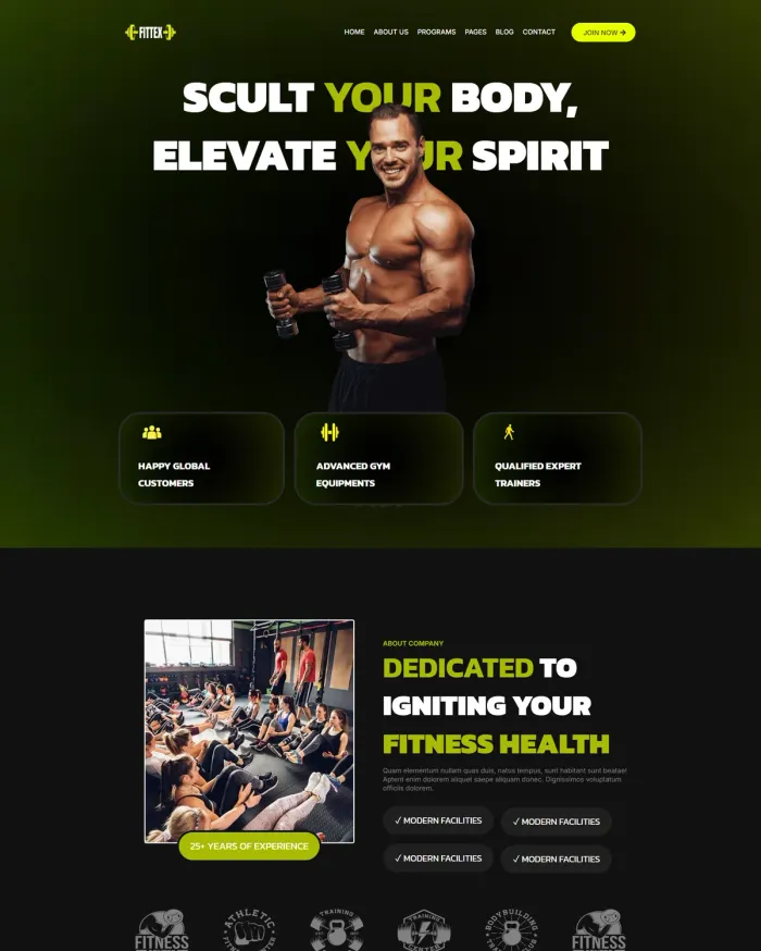Gym & fitness website built by LogixLevel