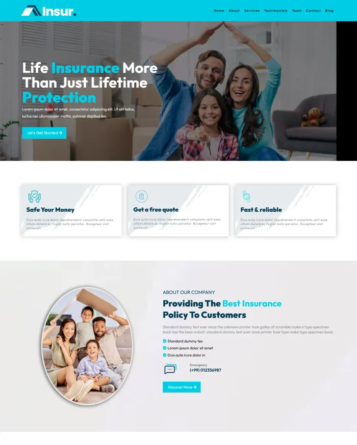 Life insurance website built by LogixLevel